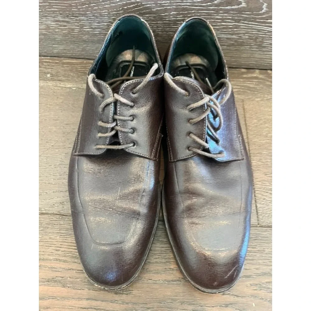 Porsche Design Brown Leather Derby Dress Shoes Men's EU 41 UK 7 Lace Up Italy